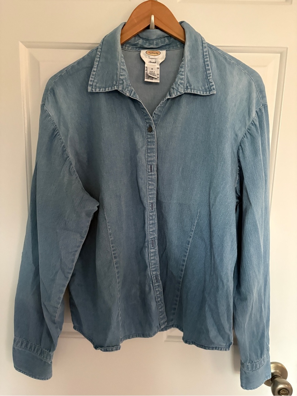 Talbots Light Blue Denim Shirt Medium Cotton